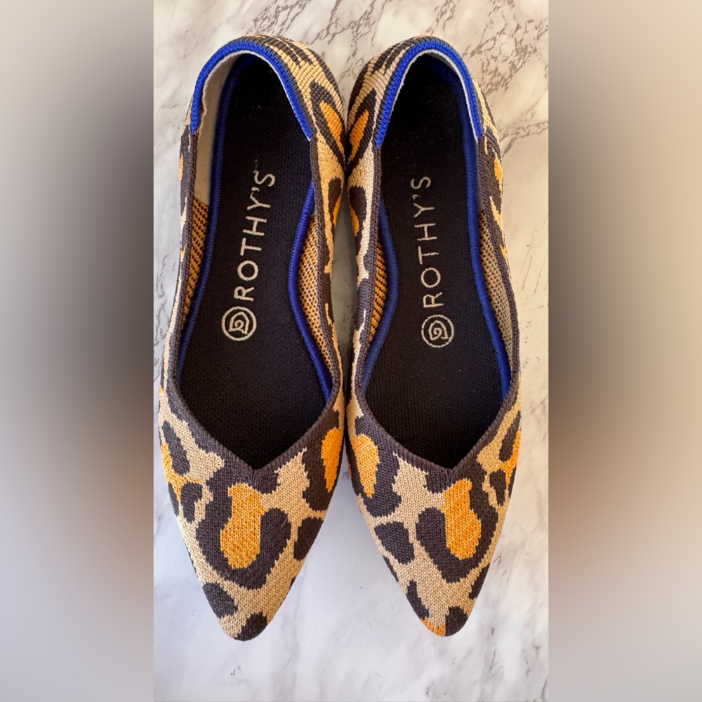 ROTHYS ANIMAL PRINT WOMENS FLAT SHOES MULTICOLOR SIZE 6.5